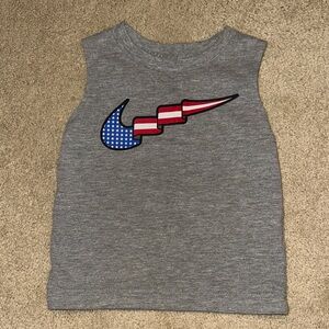Nike Kids Gray Tank with Flag Swoosh